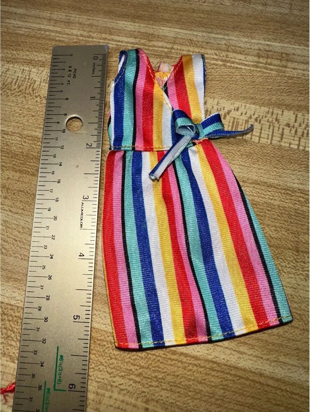 Barbie Doll Dress Rainbow Striped Sleeveless Costume Outfit for All Dolls